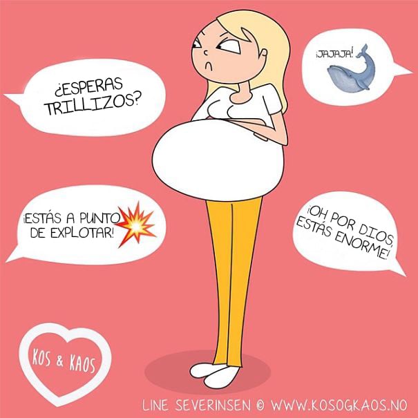 ilustración mujer embarazada molesta